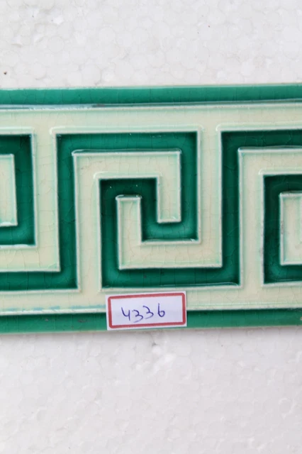 Japan Made Majolica Vintage Ceramic Porcelain Border Art Deco Design Tile Nh4336 3