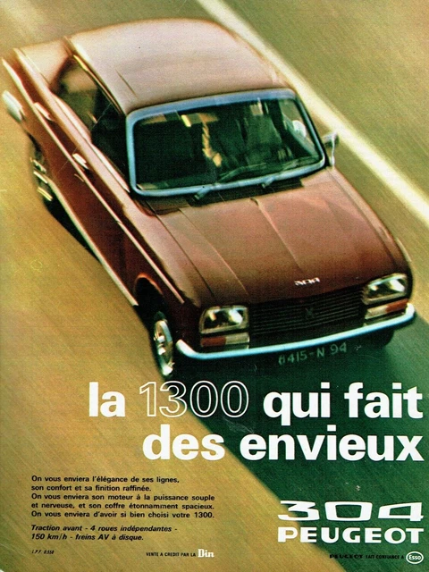 Publicité Peugeot 202 – 1938 – La Voiture Des Français – 4 Portes – Originale