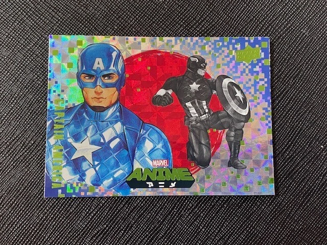 2020 UD Marvel Anime Peach Momoko Captain America Hyper Mosaic Foil Card
