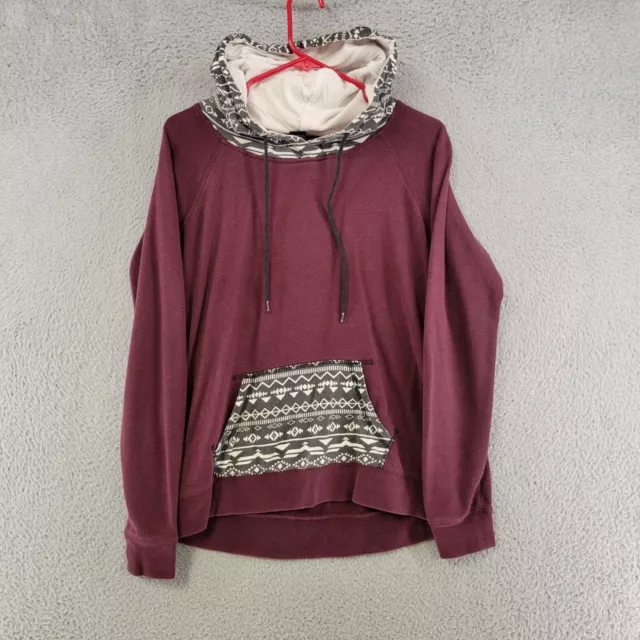 Empyre Hoodie Womens M Medium Dark Red Pullover Sweater Pocket Casual