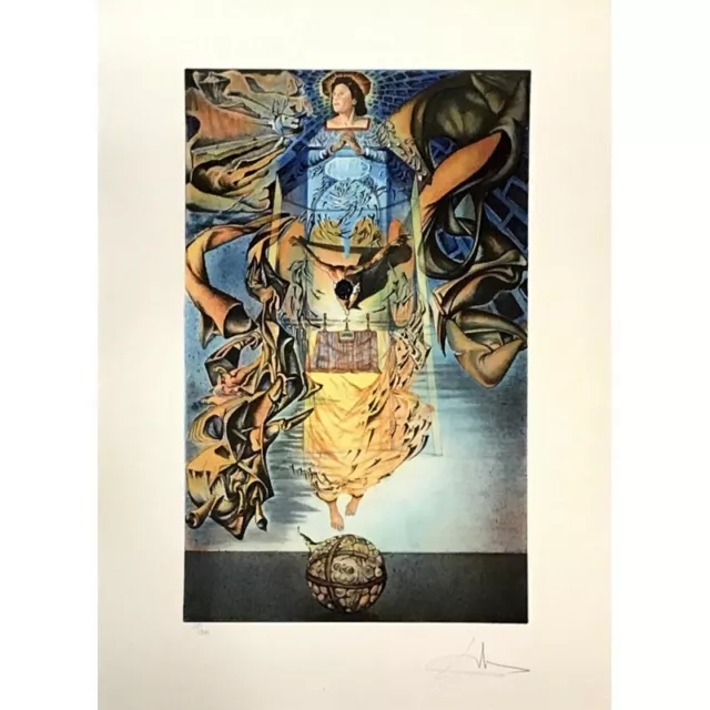 Salvador Dali . Asumpta corpusculata lapislazulina. Firmada a mano