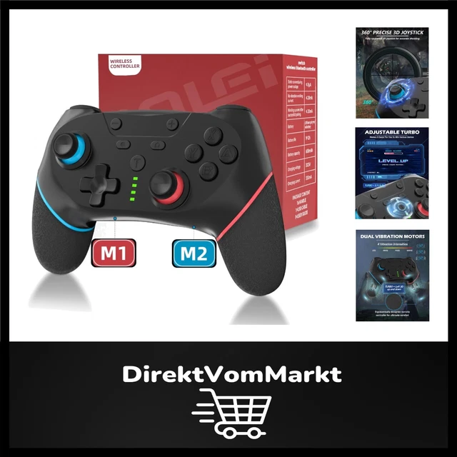 BOLEI WIRELESS CONTROLLER für Switch mit Dual Shock und Turbo ...