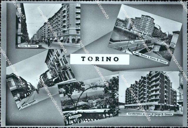 cg325 cartolina torino citta' 4 vedutine piemonte