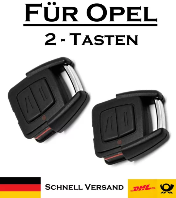 2x Autoschlüssel Gehäuse für Opel - Ersatz 2 Tasten PKW Fernbedienung KS09