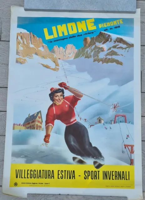 Manifesto Poster Originale 70x100cm LIMONE PIEMONTE  1947