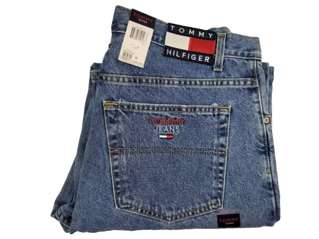 NWT Vintage Tommy Hilfiger Blue Jeans Mens 36x32 Freedom Straight Made USA Y2K