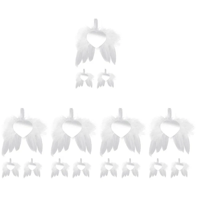 3 piezas Colgante Pluma Metal Común Vacío Colgante Corazón Blanco