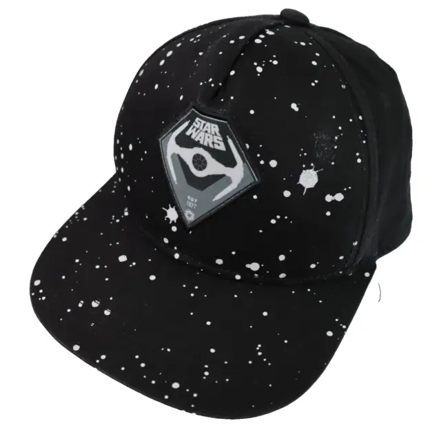 Star Wars Boys Black Vader Tie Fighter White Dots Strap Back Baseball Hat Cap