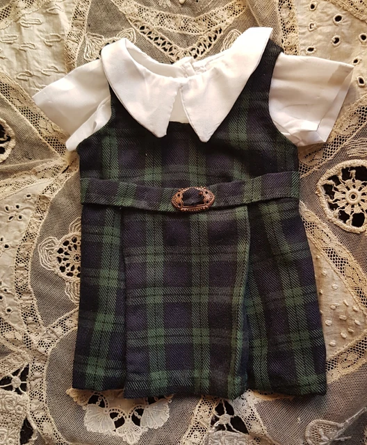 Robe Chasuble Et Guimpe Pour Poupée Ancienne - Vintage