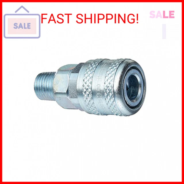 Milton S-776 1/4" MNPT A Style Coupler, Silver