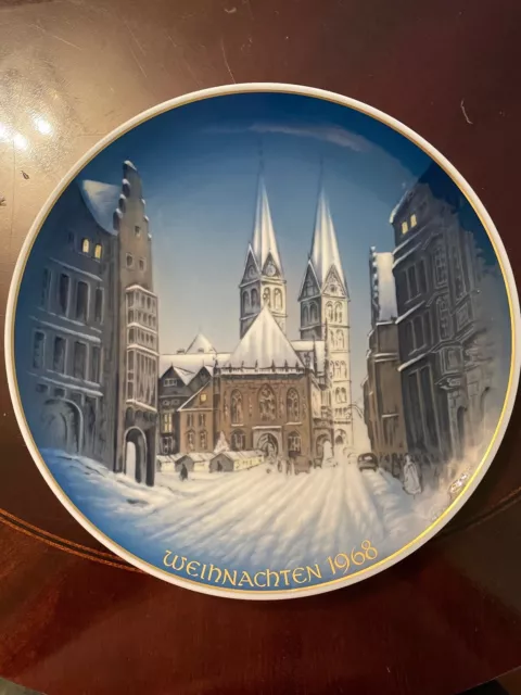 1968 ROSENTHAL Porcelain WEIHNACHTEN Christmas Wall Plate Weihnachten in Bremen