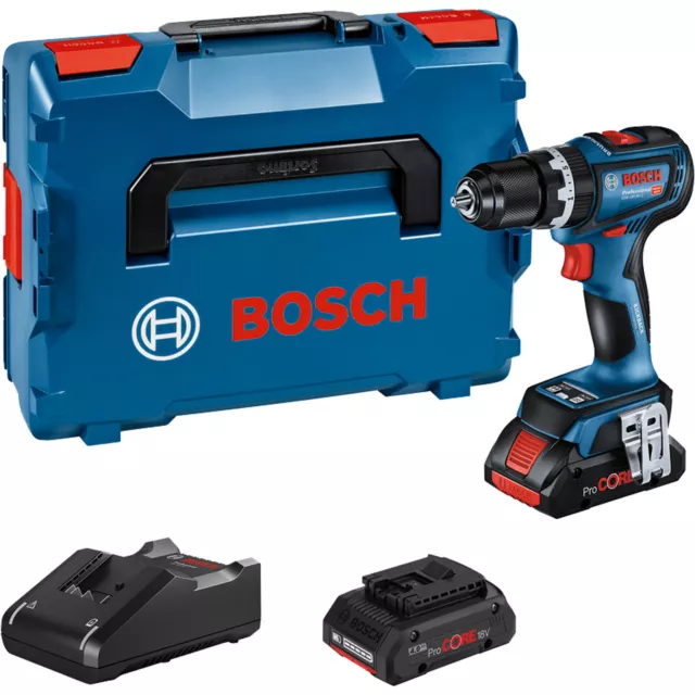 Bosch Akku-Schlagbohrschrauber GSB 18V-90 C 2x Akku Ladegerät Bluetooth L-Boxx