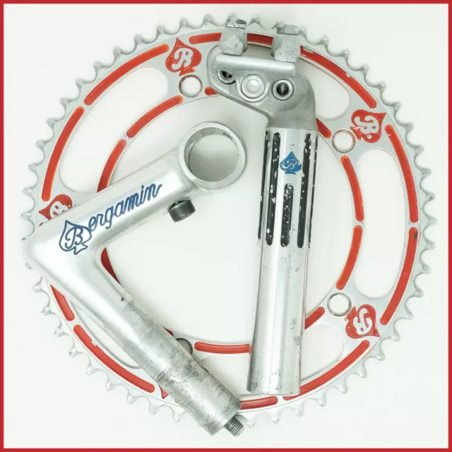 Bergamin Campagnolo Nuovo Record Chainring Seatpost Cinelli 1R Stem Vintage Old