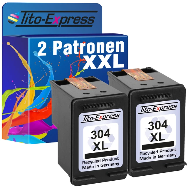 2x Patrone PlatinumSerie für HP 304 XL Black DeskJet Ink Advantage 3700 263% meh