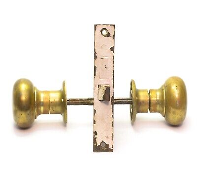 Antique Door Knob Handle Set Mortise Back Plate Lock No key