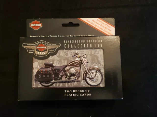 Harley Davidson Numbered LE Playing Cards Collector Tin 2 Decks 95th Anniversary