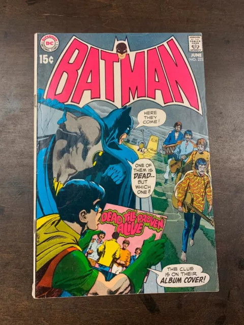 BATMAN Comics #222 FN  Beatles/ Neal Adams! 1970