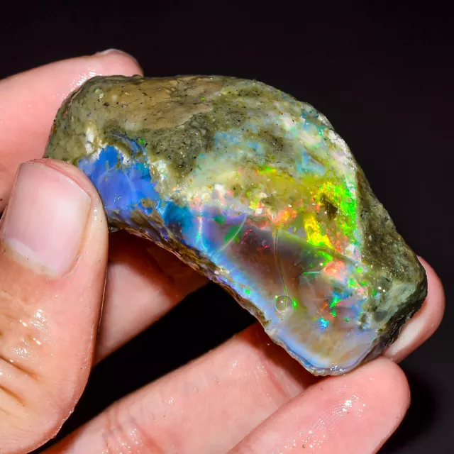 Opal Rough Welo Fire Black Raw Ethiopian Opal Rough Opal Crystal Gemstone 181 CT