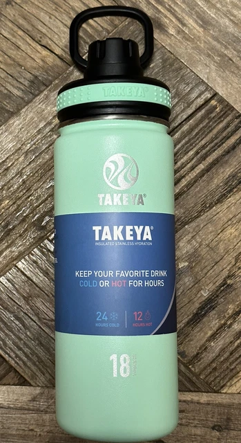 BOTELLA DE AGUA DE ACERO INOXIDABLE TAKEYA ORIGINALS AISLADA AL VACÍO 18 oz COMO NUEVA