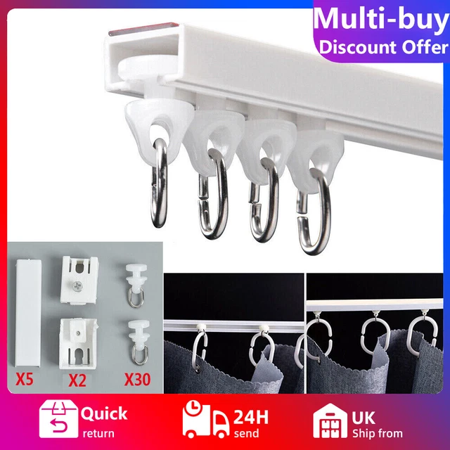 3M SELFADHESIVE CURTAIN Track Coiled Curtain Rail Glider For Any