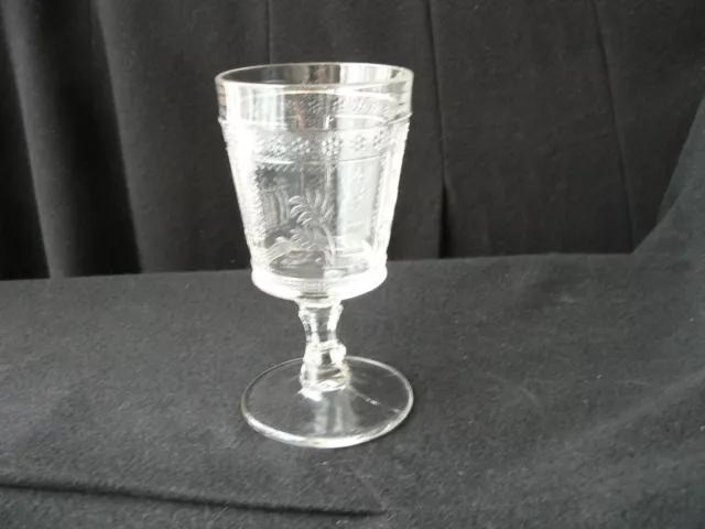 EAPG Egyptian Pattern Goblet circa 1880 by Adams Glass Co., Pittsburg, PA.
