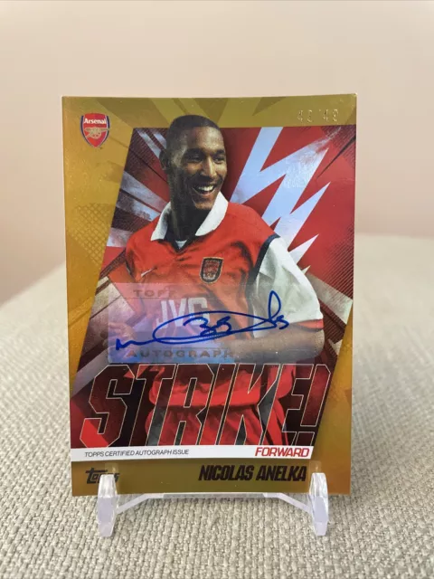 TOPPS 2023/24 ARSENAL TEAM SET NICOLAS ANELKA STRIKE Autograph Gold #43/49