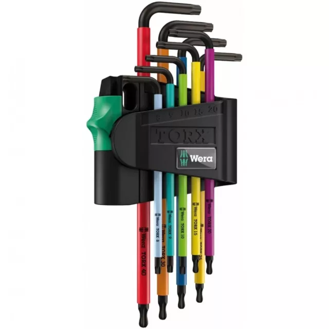 Winkelschlüsselsatz 967 SPKL/9 TORX® BO Multicolour BlackLaser Wera