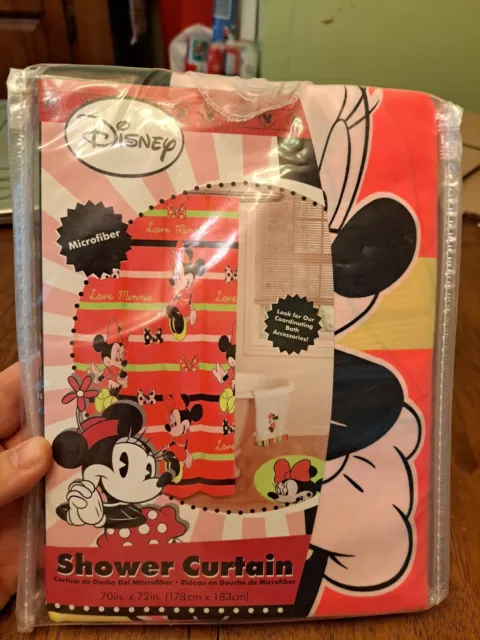 Jay Franco Disney Minnie Mouse Shower Curtain 100% Polyester 70 x 72  New