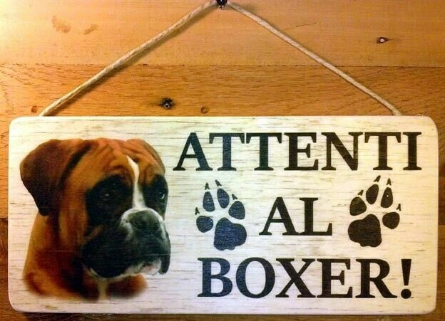 Lovelytiles Boxer Targa ATTENTI Al Cane Cartello Warning Area