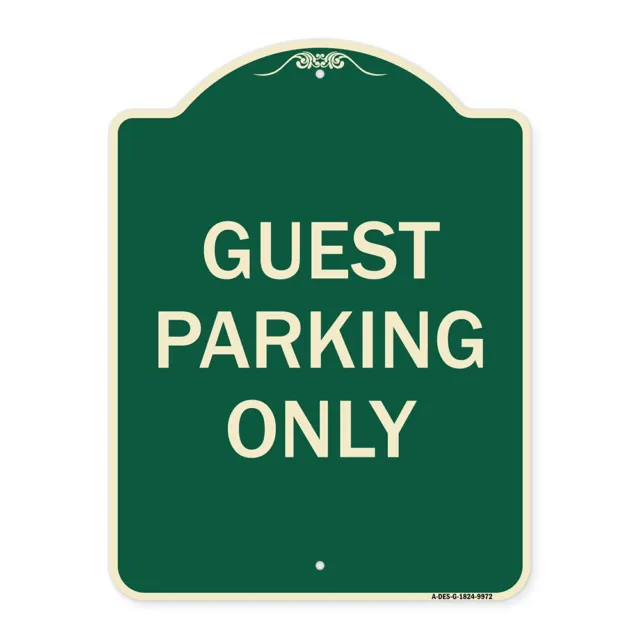 Designer Series - Guest Parking Only Heavy Gauge Aluminum Architectural Sign