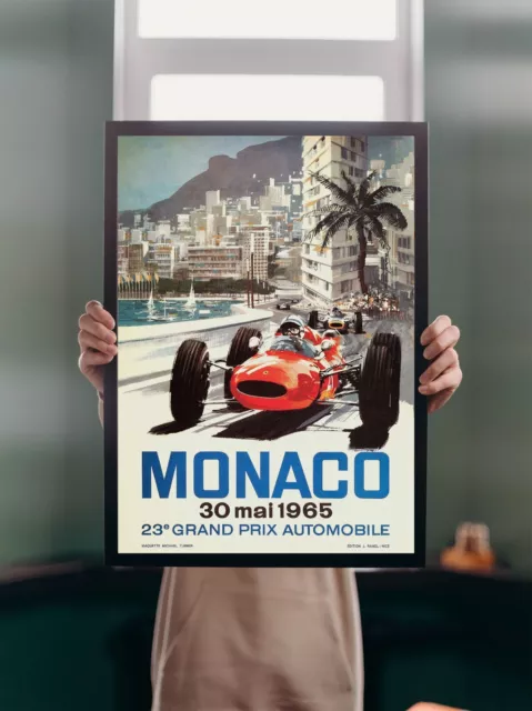 Monaco Grand Prix 1965 POSTER PRINT A5A2 Vintage Motor Racing Formula 1 Wall Art