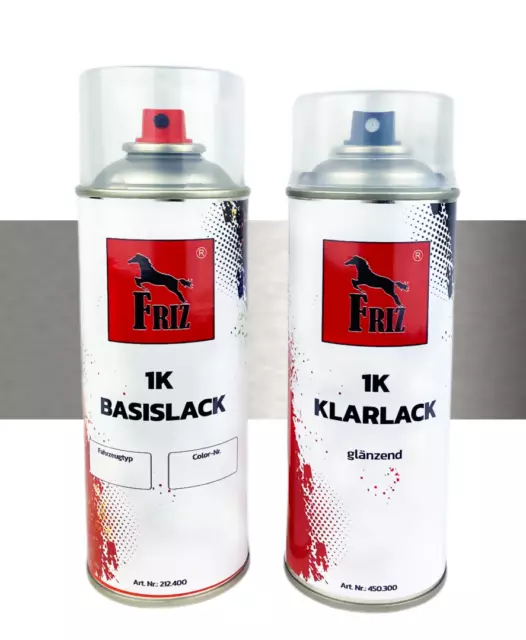 FRIZ Spraydosen Set 400ml Fiat 647 GRIGIO STEEL METALLIC + 400ml Klarlack