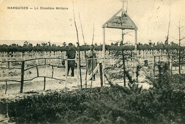 Carte VAL DE VESLE Ferme des Marquises Le Cimetière Militaire