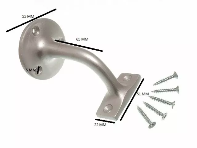 Escalera Pasamanos Soporte Aluminio Saa 6.3cm & Tornillos Cant. Paquete De 6