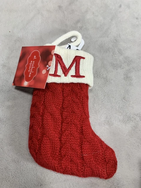 Christmas Pendant Decor Stockings Gift Holders Xmas Gift Letter M