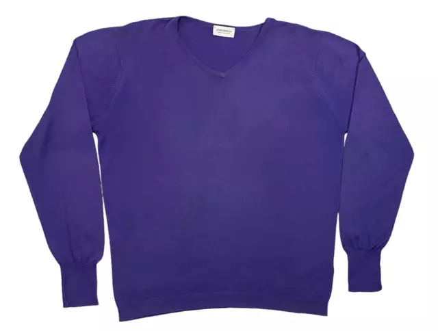 JOHN SMEDLEY JUMPER Mens Large Purple 100% Sea Island Cotton Made ...