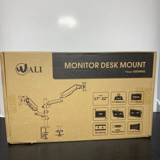 WALI GSDM002 PREMIUM Dual LCD Monitor Desk Mount Fully Adjustable 43.