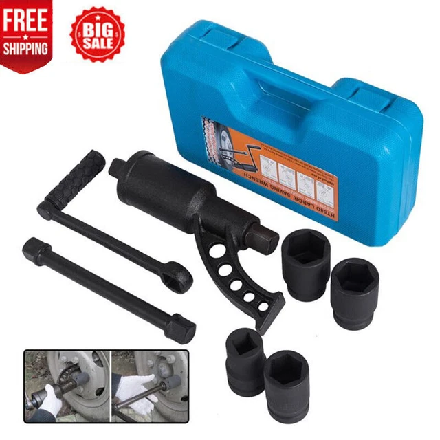 158 TORQUE MULTIPLIER Wrench Lug Nut Wrench Set w/Case Labor Saving