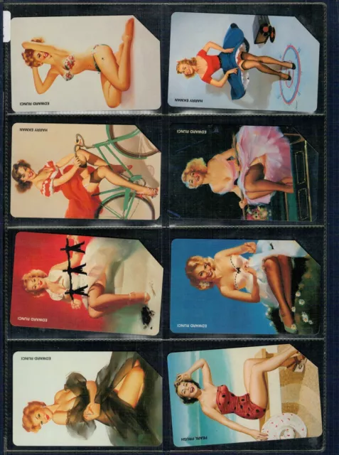 Gian - Série Thématique De 12 Cartes Téléphoniques " Les Pin Up " Apporté