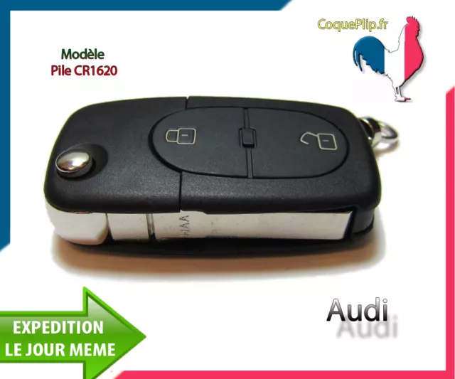 Clé Plip Audi 3 boutons (Pile CR1620)