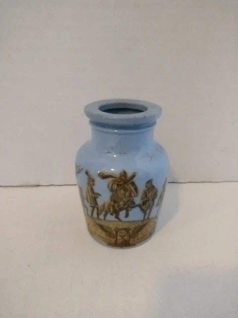 Antique Prattware Jar  “Shakspeare The Worlds All A Stage” Potted Jar RARE