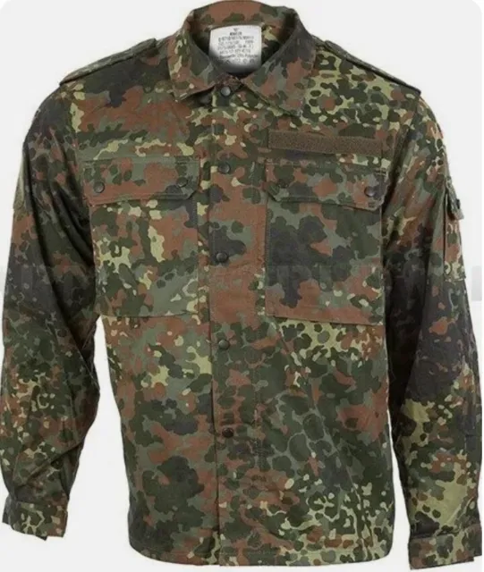 Genuine Vintage German Army Surplus Flecktarn Camo Combat Field Jacket Shirt