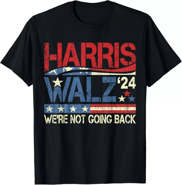 HARRIS WALZ 2024 Kamala Harris 2024 Tim Walz 2024 USA Flag TShirt 19.