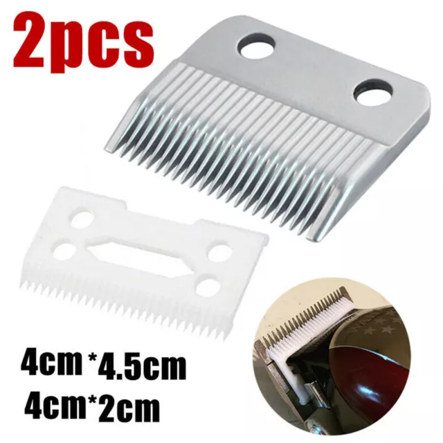 2pcs Ceramic Blade Cutter + Metal Bottom Replacement For Wahl Shear Clipper US