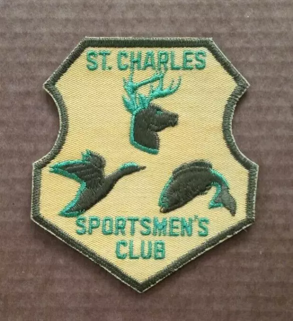 St. Charles ☆ Sportsman's Club - Vintage Hunt-Fish-Bird Green On Yellow Unsewn n