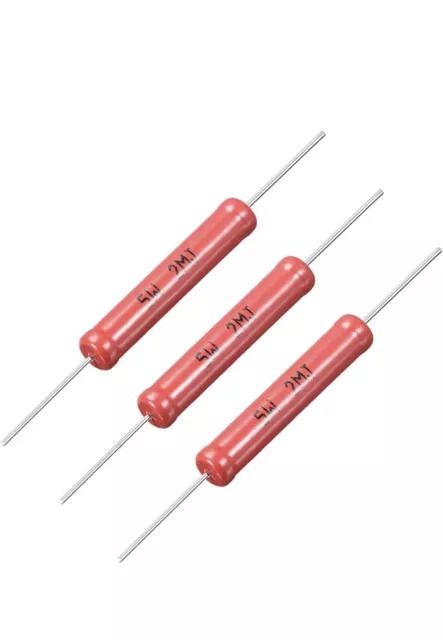 Valutazione potenza 5 W 2 M Ohm resistenza pellicola vetro vetro smaltato ad alta tensione 3 pz