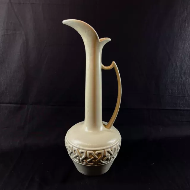 Mid Century Modern 18” Haeger USA Art Pottery White Grecian Pitcher 4070