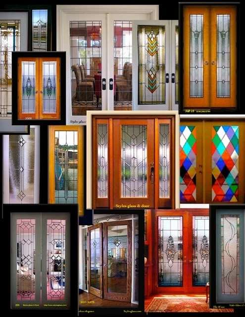 I Pr -  Stain Glass Pocket or french interior doors  36" x 84" 2