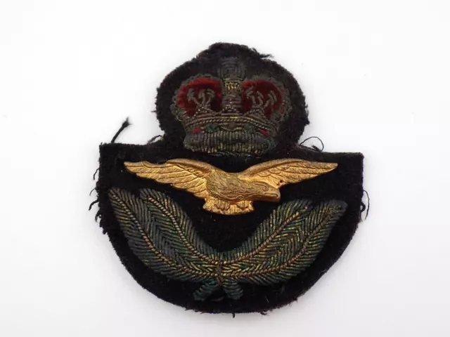 Original Wwii British Raf Royal Air Force Officers Bullion Cap Badge
