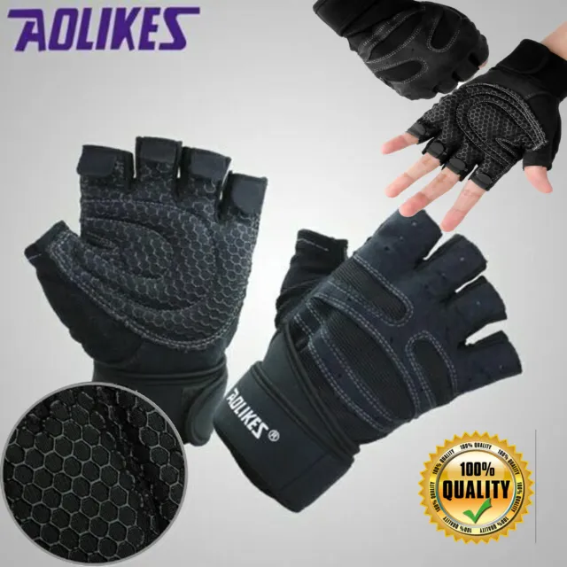 Men Women Weight Lifting Gloves Body Building Training GYM Exercise Workout AU